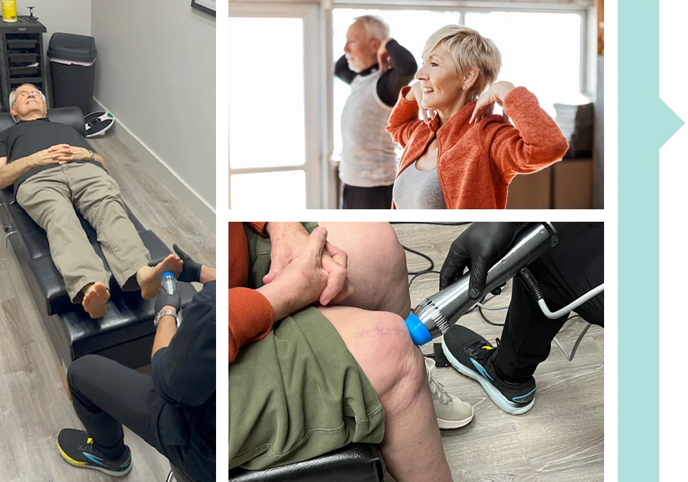 A photo collage of patients undergoing treatment